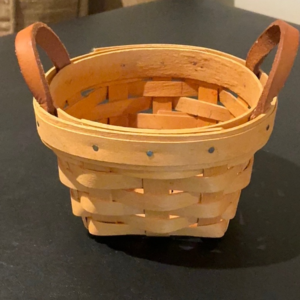 Longaberger Woven Basket with Leather Handles